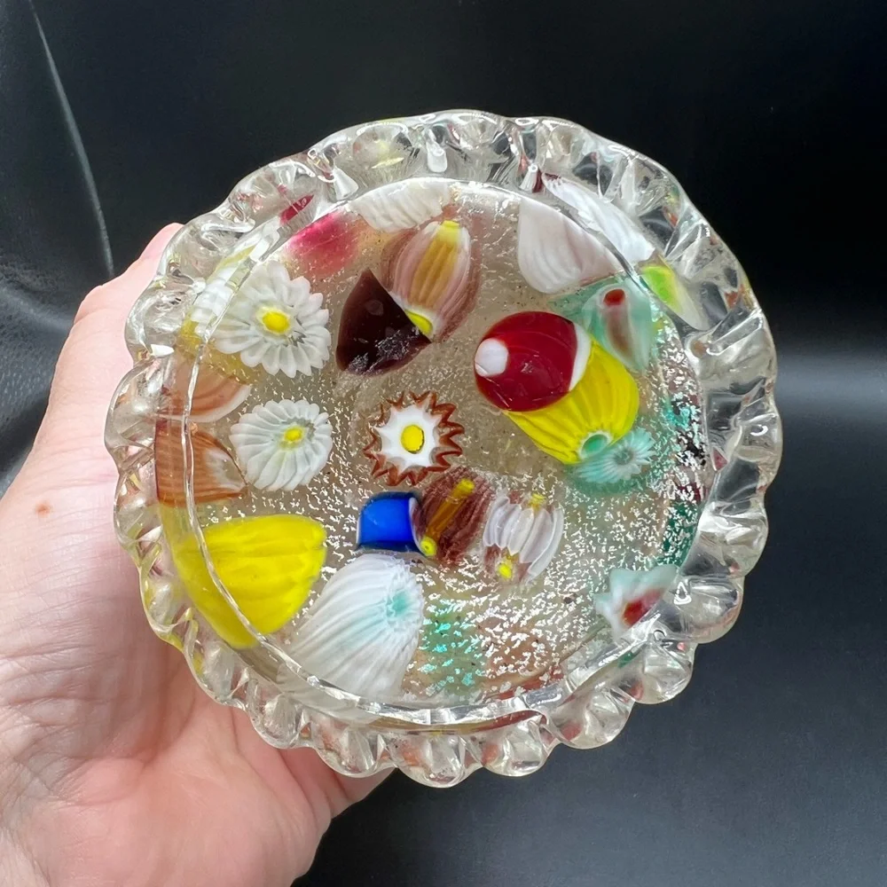 Murano glass millefiori vase or decanter